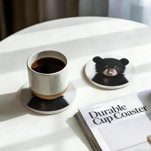 4Pcs Ceramic Coasters with Metal Holder I69363