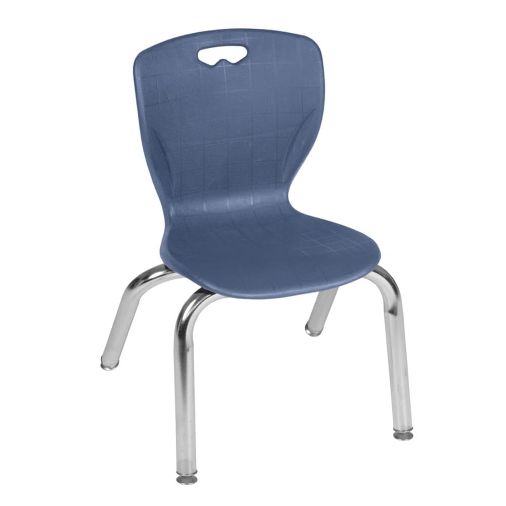 36" Square Mobile Table with 4 Blue Stack Chairs U9003
