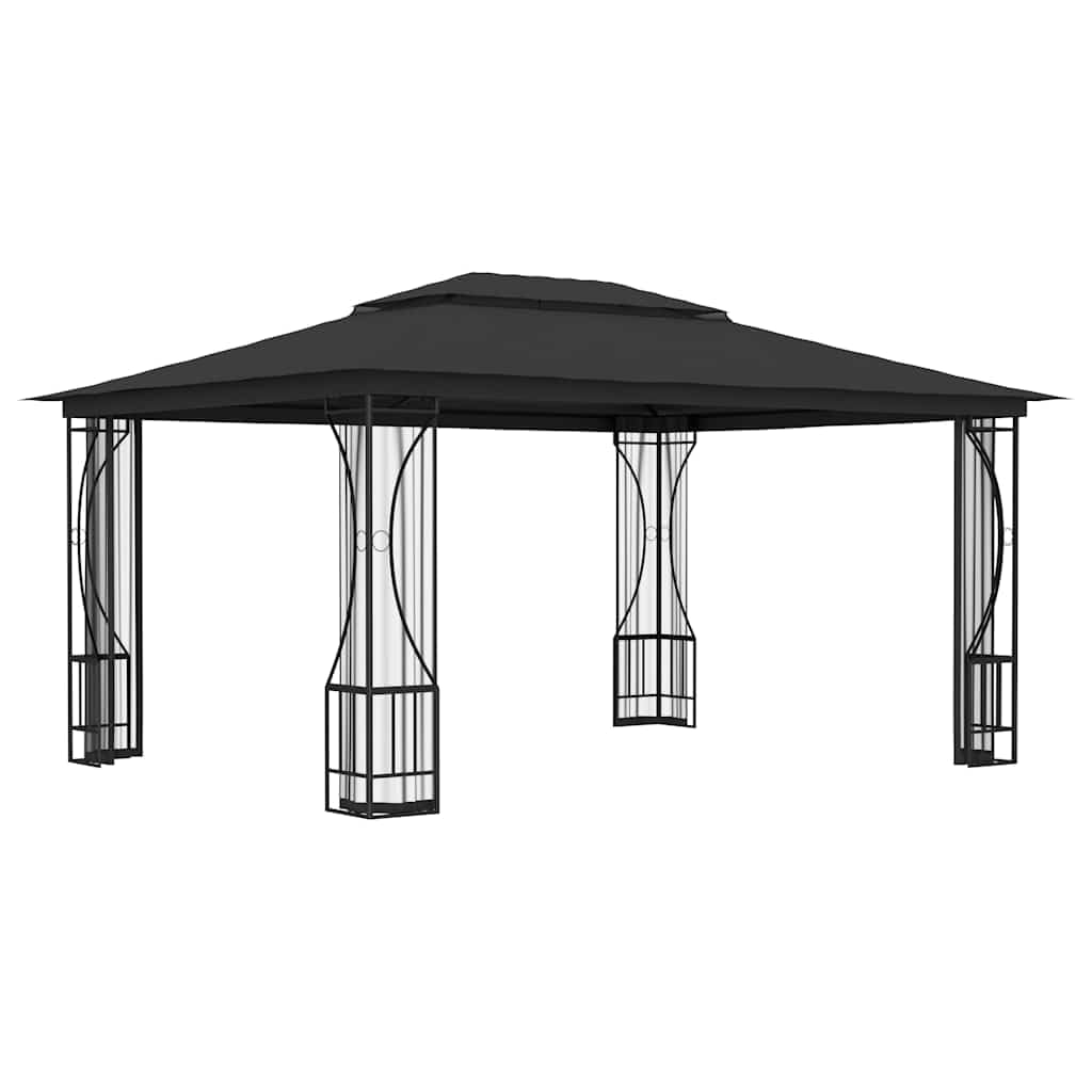 Gazebo with Nets 9.8x13.1x8.7 ft Anthracite P16594