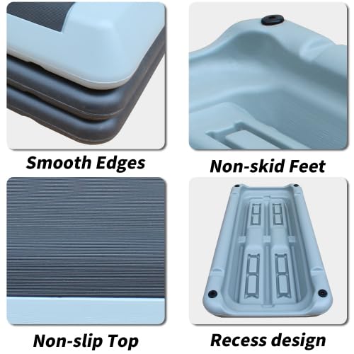 Adjustable Exercise Step Platform with 4 Stackable Risers W7035