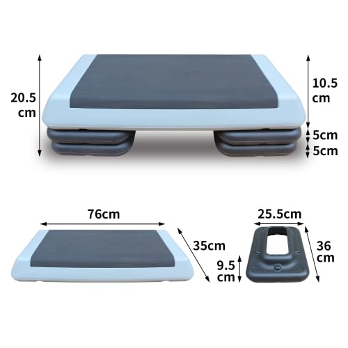Adjustable Exercise Step Platform with 4 Stackable Risers W7035