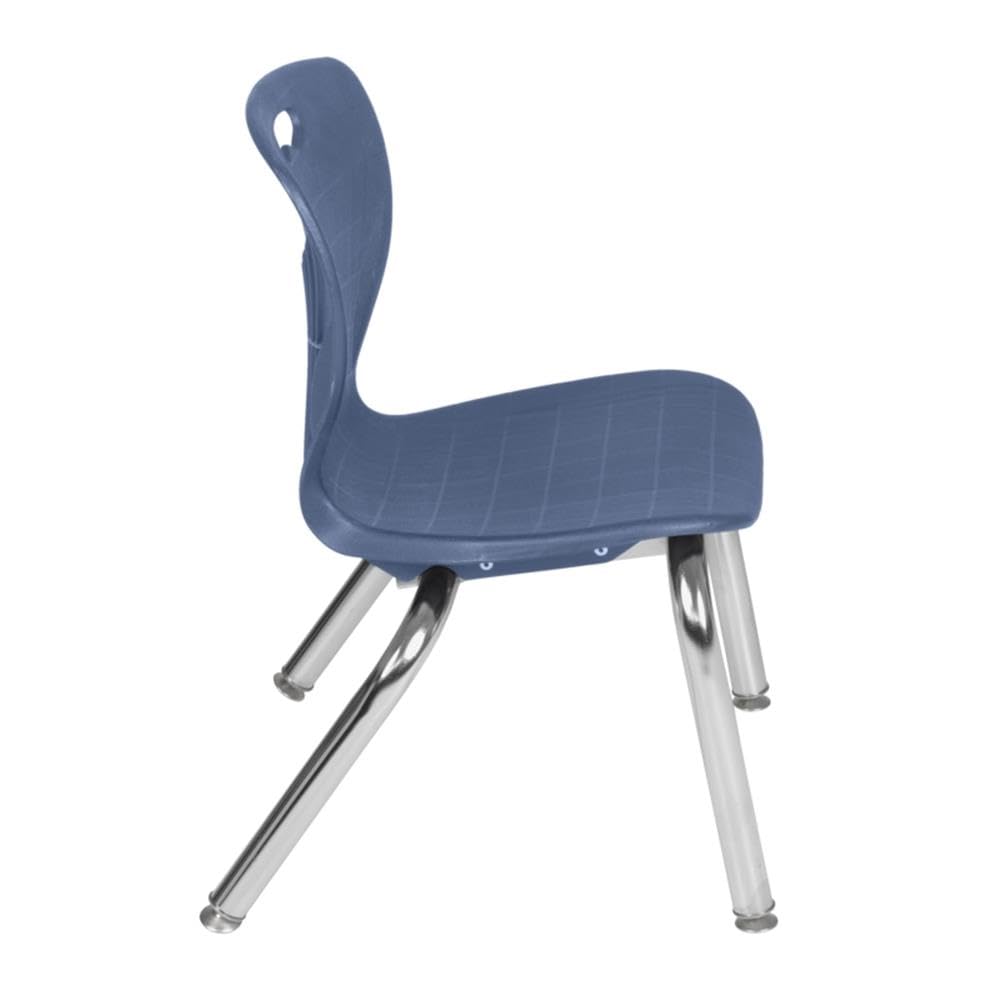 36" Square Mobile Table with 4 Blue Stack Chairs U9003
