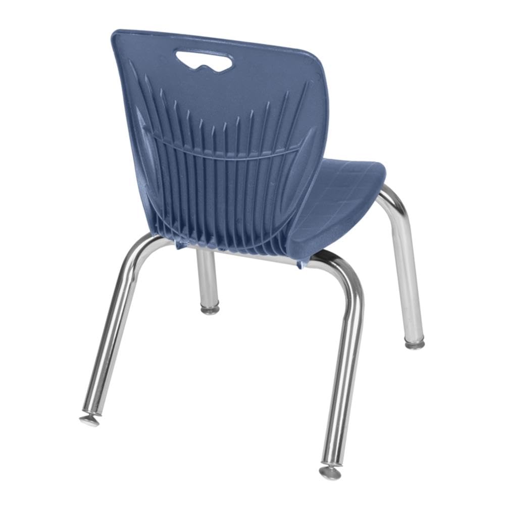 36" Square Mobile Table with 4 Blue Stack Chairs U9003
