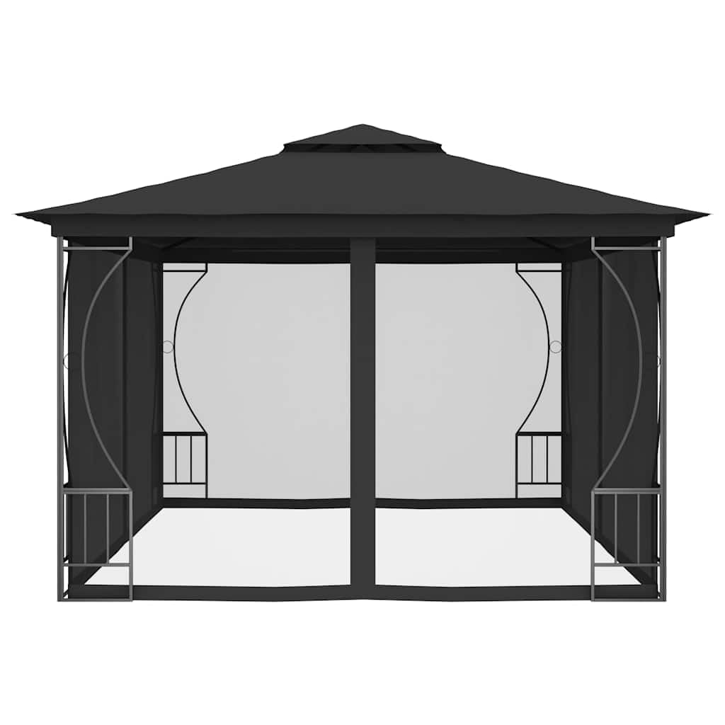 Gazebo with Nets 9.8x13.1x8.7 ft Anthracite P16594