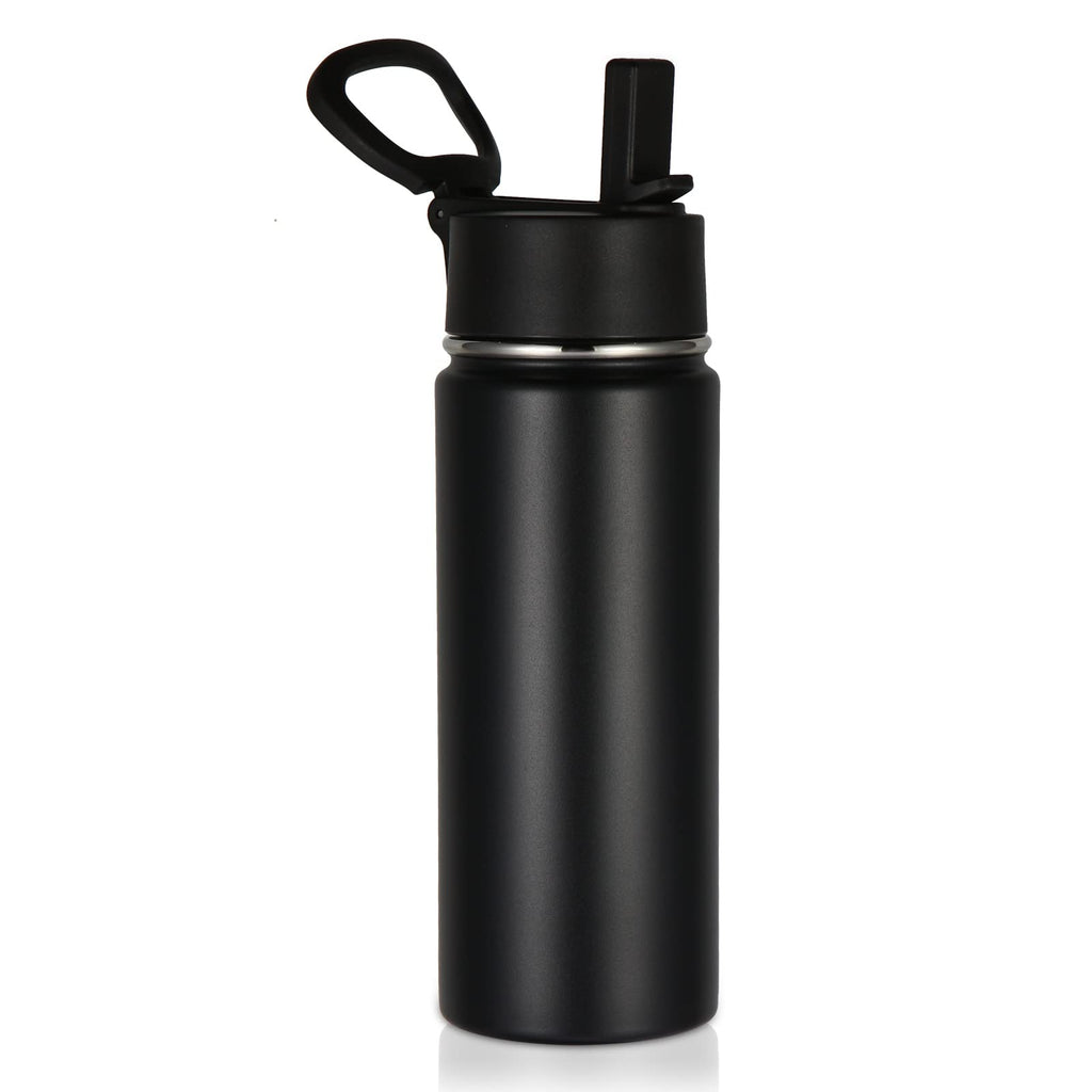 18oz Insulated Stainless Steel Kids Water Bottle with Straw Lid E13455