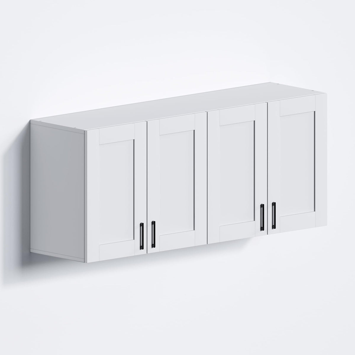 White Laundry Room Cabinets and Storage with 4 Doors and Adjustable Shelf T194306