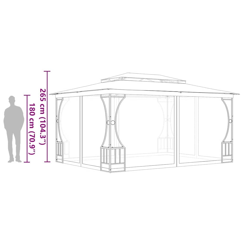 Gazebo with Nets 9.8x13.1x8.7 ft Anthracite P16594