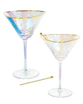 Iridescent Handmade Hammered Martini Glasses Set of 2 R5253