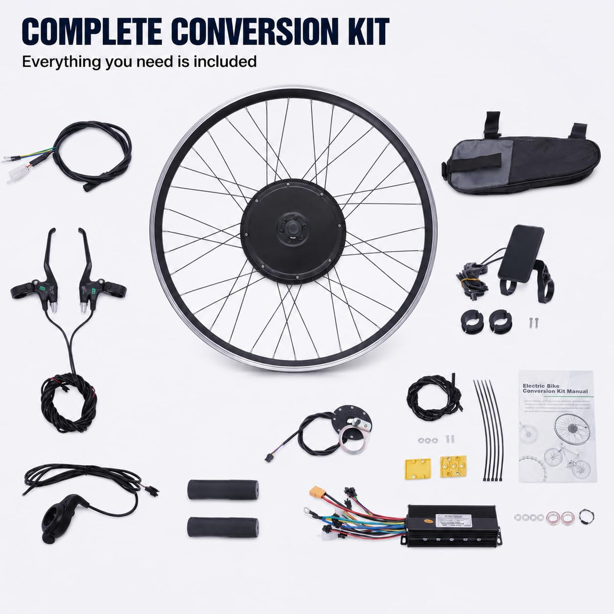 48V 1000W Brushless Front Wheel Electric Bike Conversion Kit Q433160
