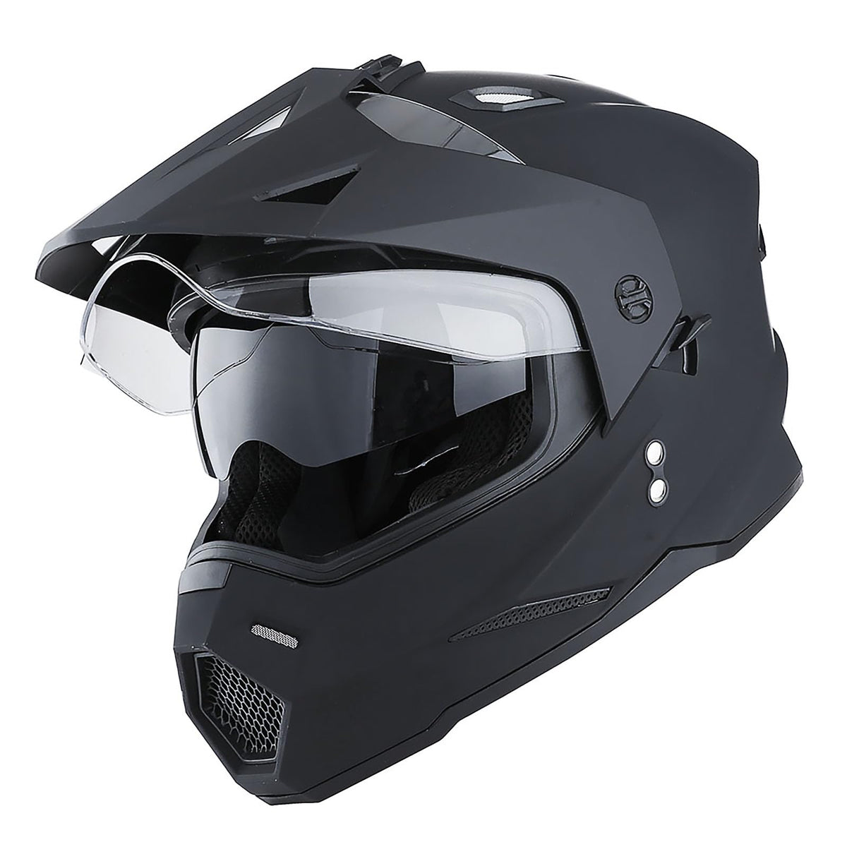 Youth Kids Dual Sport Dual Visor Full Face Helmet Matt Black G345733