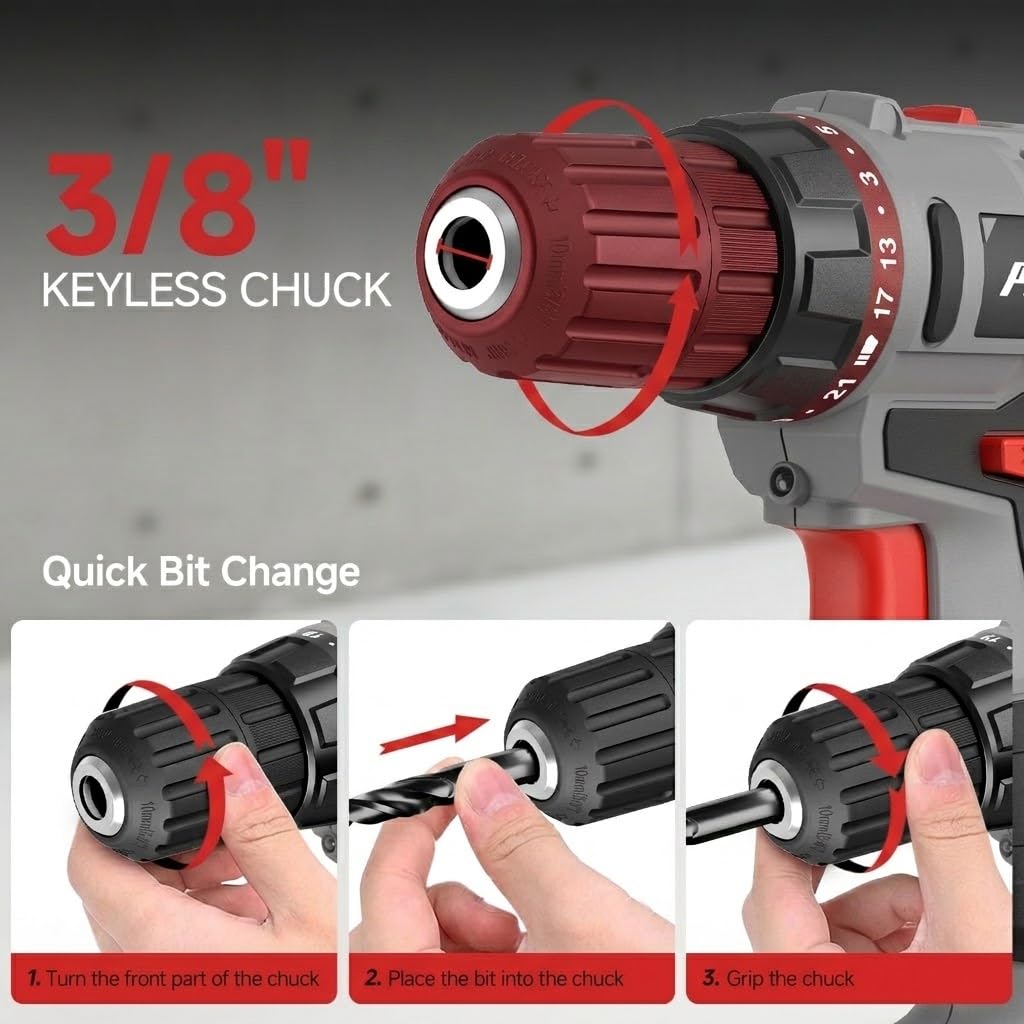 Cordless Drill Set 20V with Battery And Charger 59pcs Bits Kit W5727