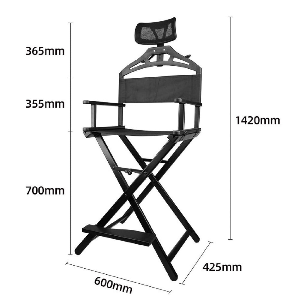 Foldable Stool with Head Rest, Portable Camping Chair, Supports Up to 300 Lbs, Gold C4734