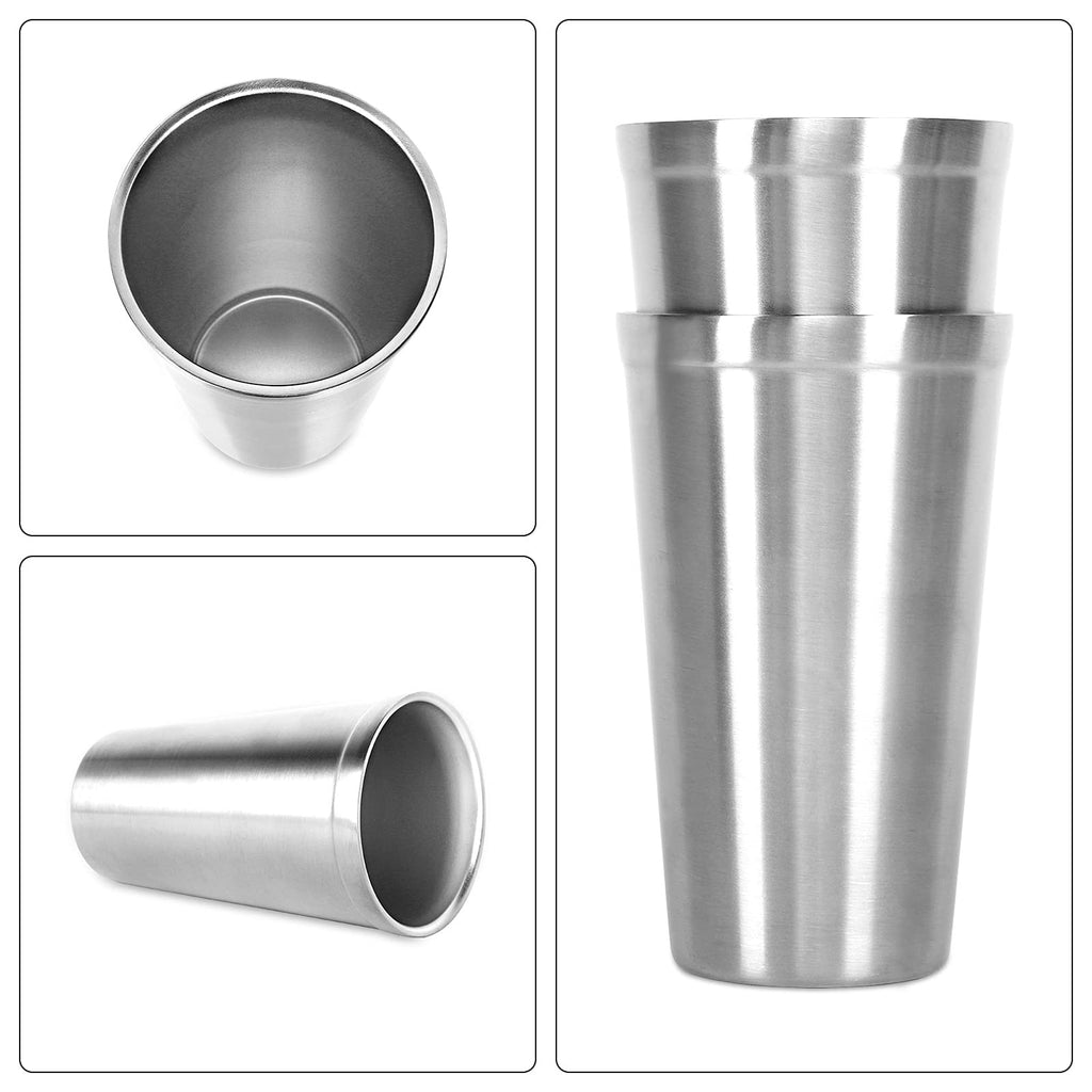 Stainless Steel Double Walled Insulated Cups Set of 2 Stackable 16oz L79459