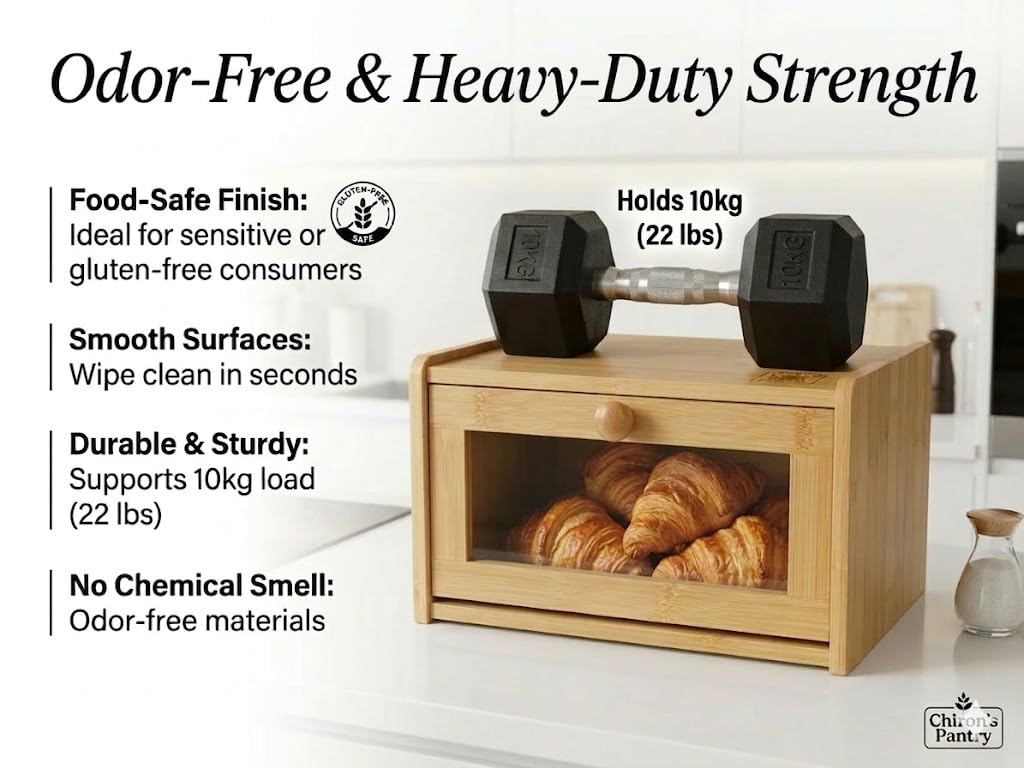 Bamboo Bread Box with Lid Y269736