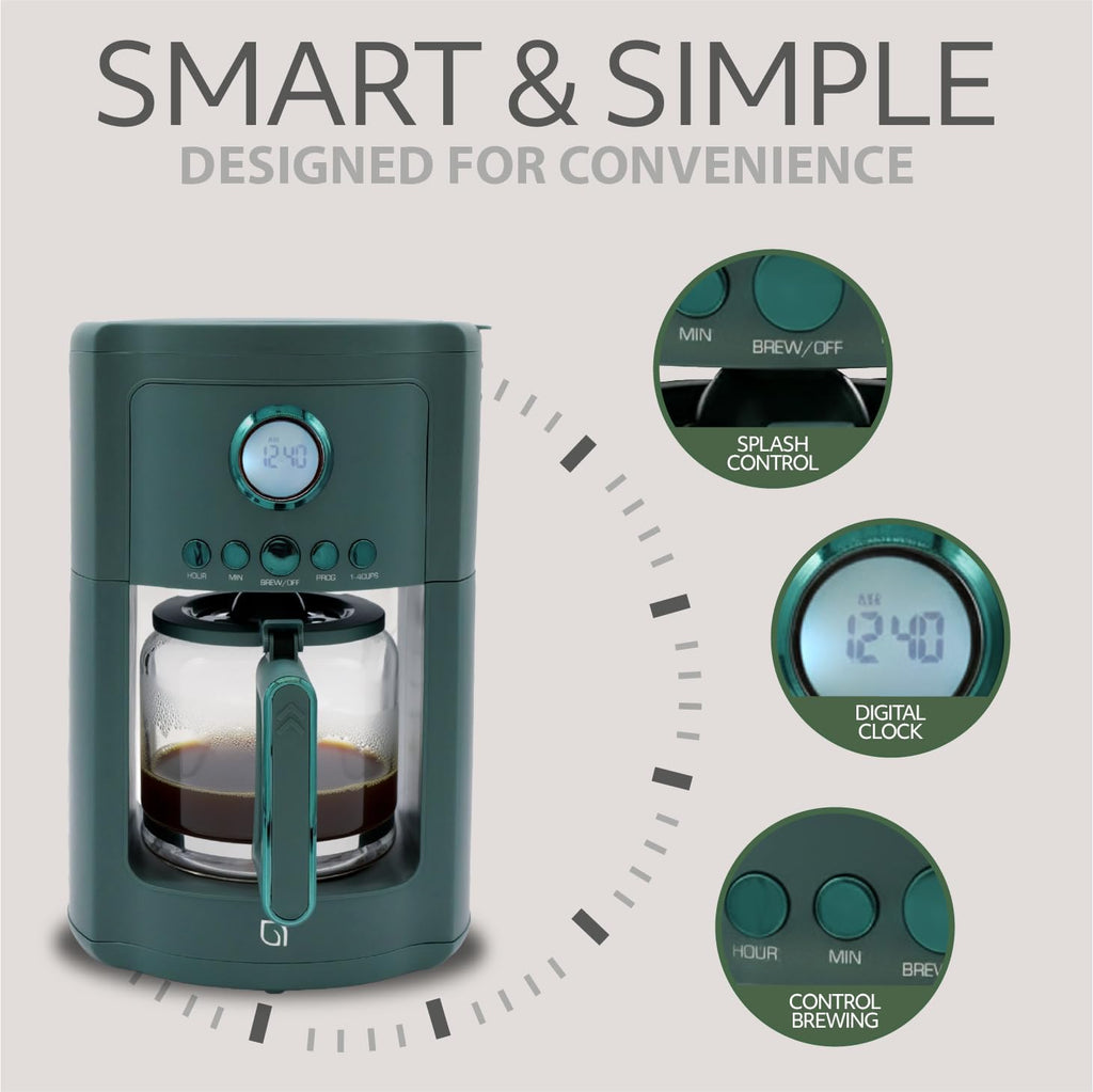 12-Cup Programmable Drip Coffee Maker with Glass Carafe B56913