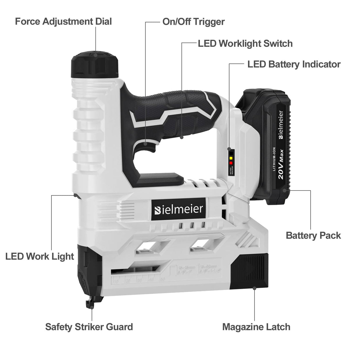 18 Gauge 2 In 1 Cordless Brad Nailer Stapler I854