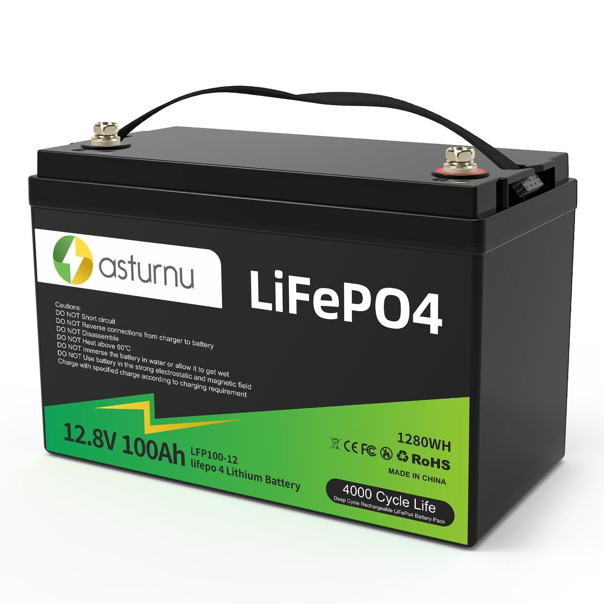 12V 100Ah LiFePO4 Lithium Battery, Group 31 E677