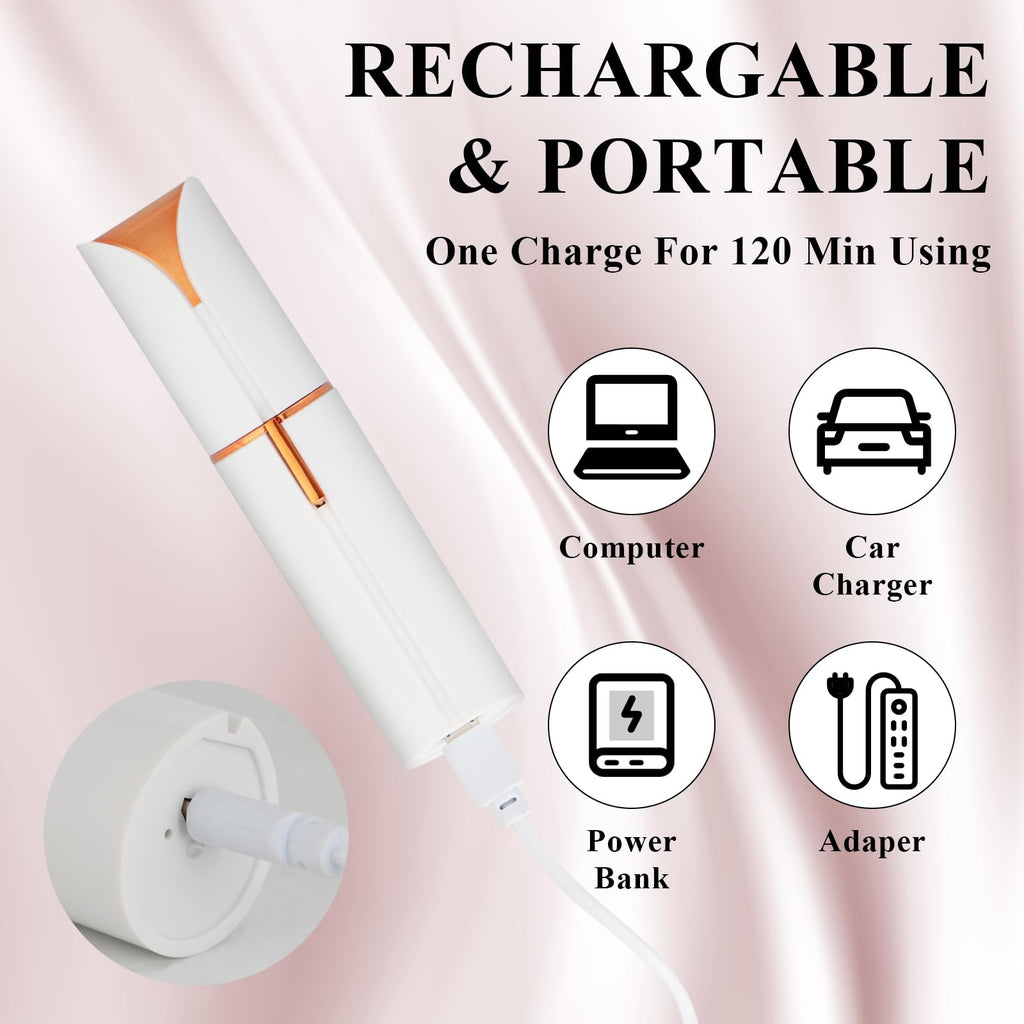 Electric Painless Facial Hair Removal Device with 2 Replacement Heads I19523