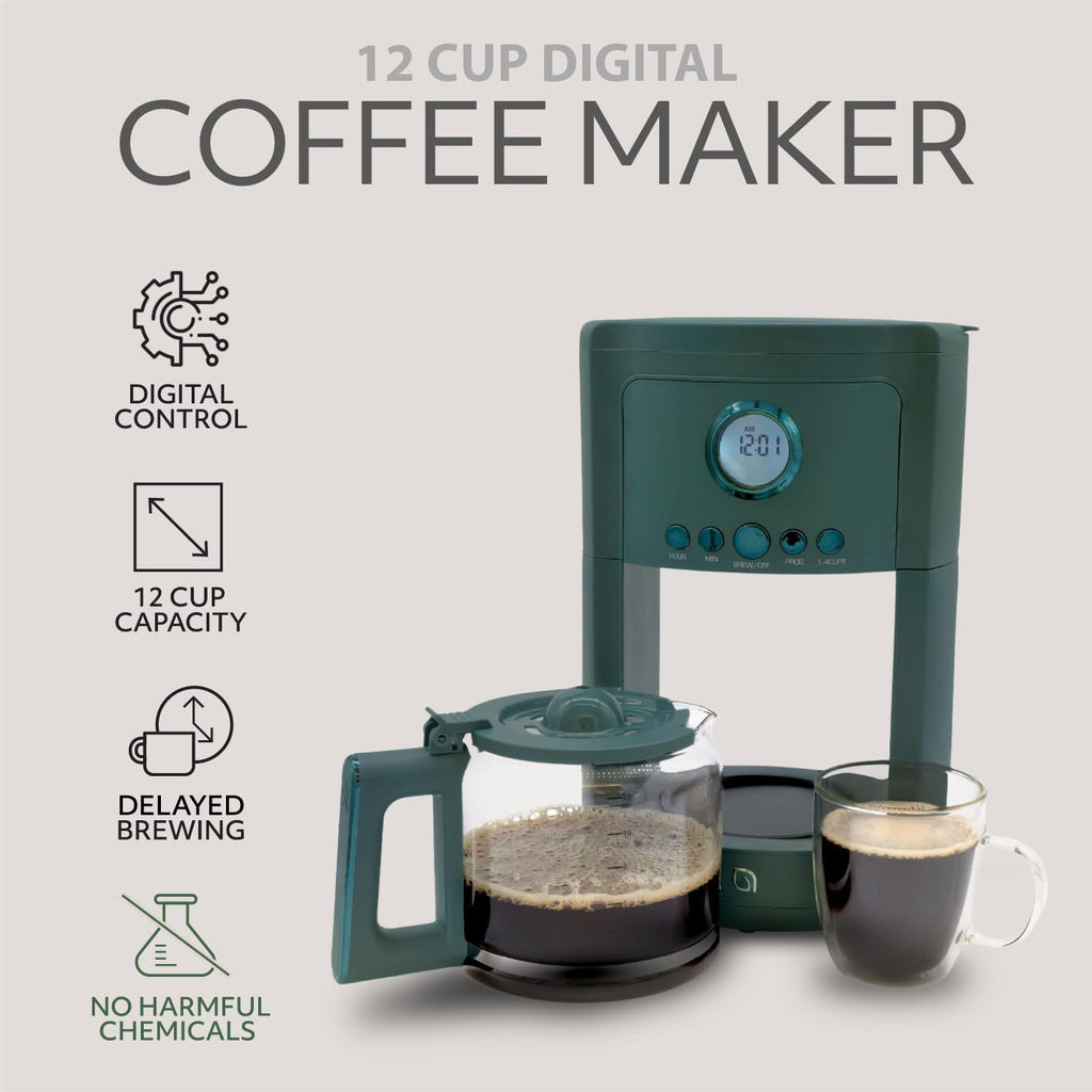 12-Cup Programmable Drip Coffee Maker with Glass Carafe B56913
