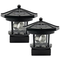 Black 2-Pack Rotating Solar Lighthouse C17476