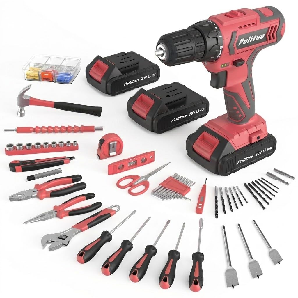 Cordless Drill Set 20V with Battery And Charger 59pcs Bits Kit W5727