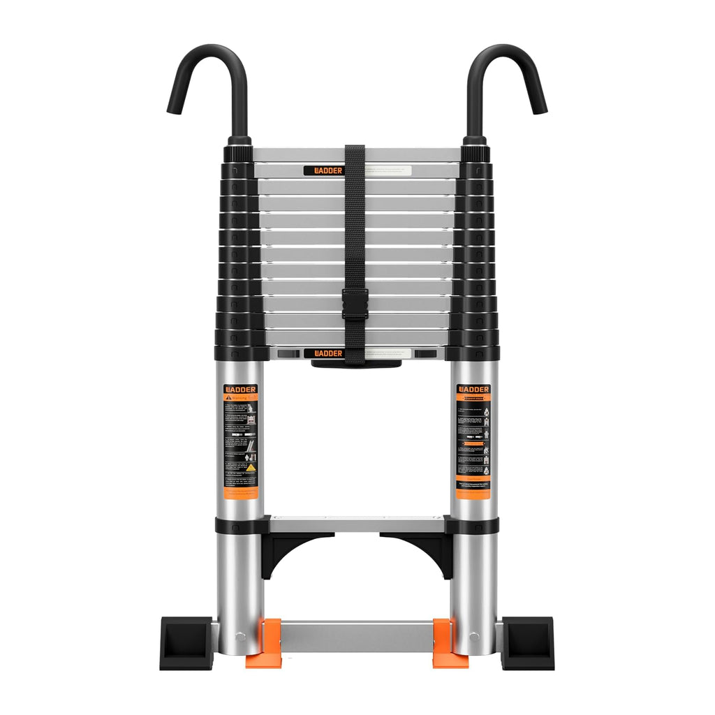 Telescoping Aluminum Ladder 330lbs Max Capacity Q726