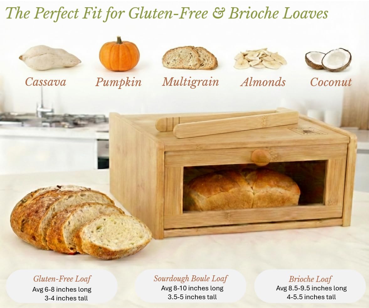Bamboo Bread Box with Lid Y269736