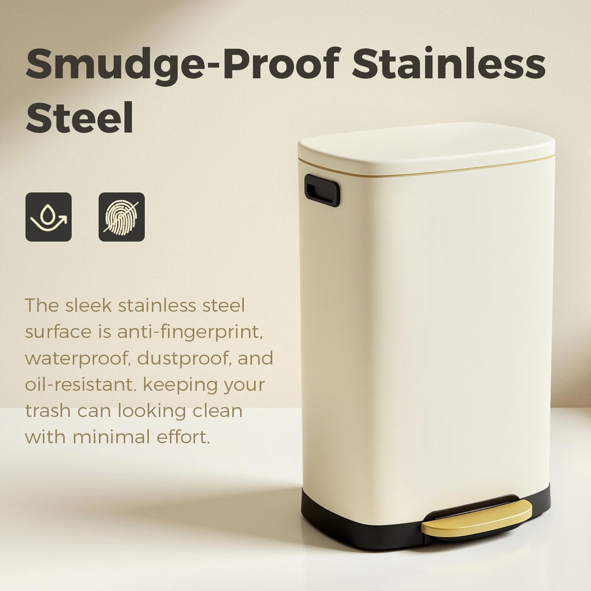 13 Gal Stainless Steel Step Trash Can S492