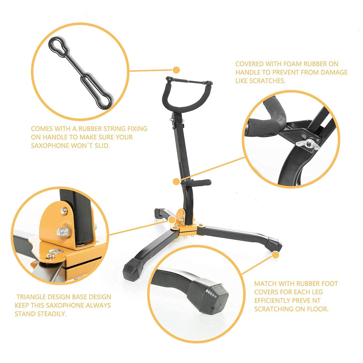 Folding Adjustable Metal Saxophone Stand T990458