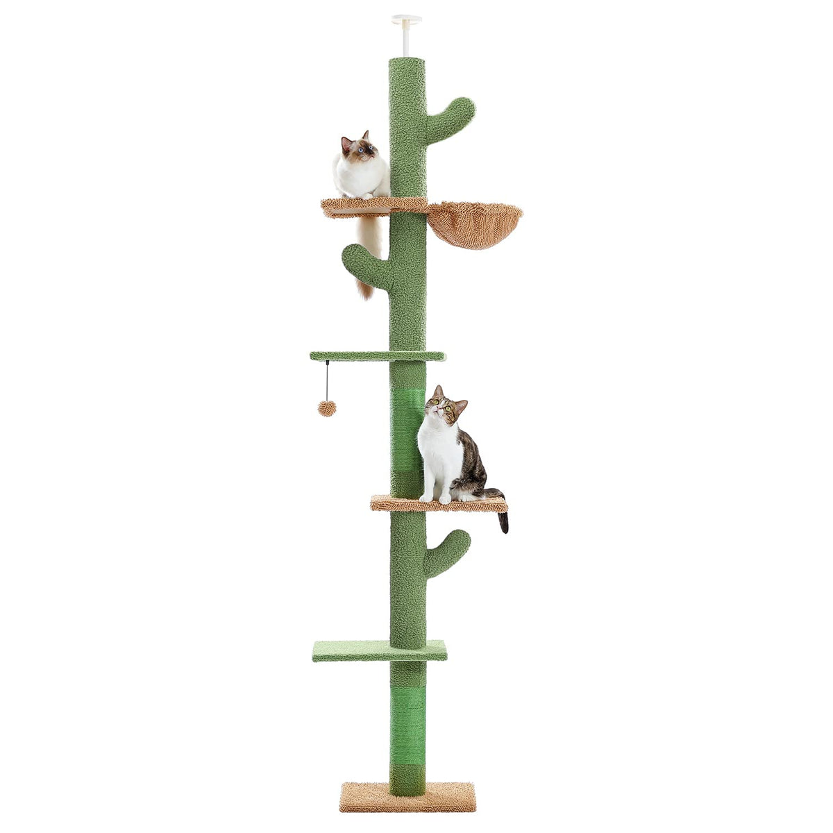 Cactus Floor-to-Ceiling 5-Tier Cat Tree with Hammock S565289