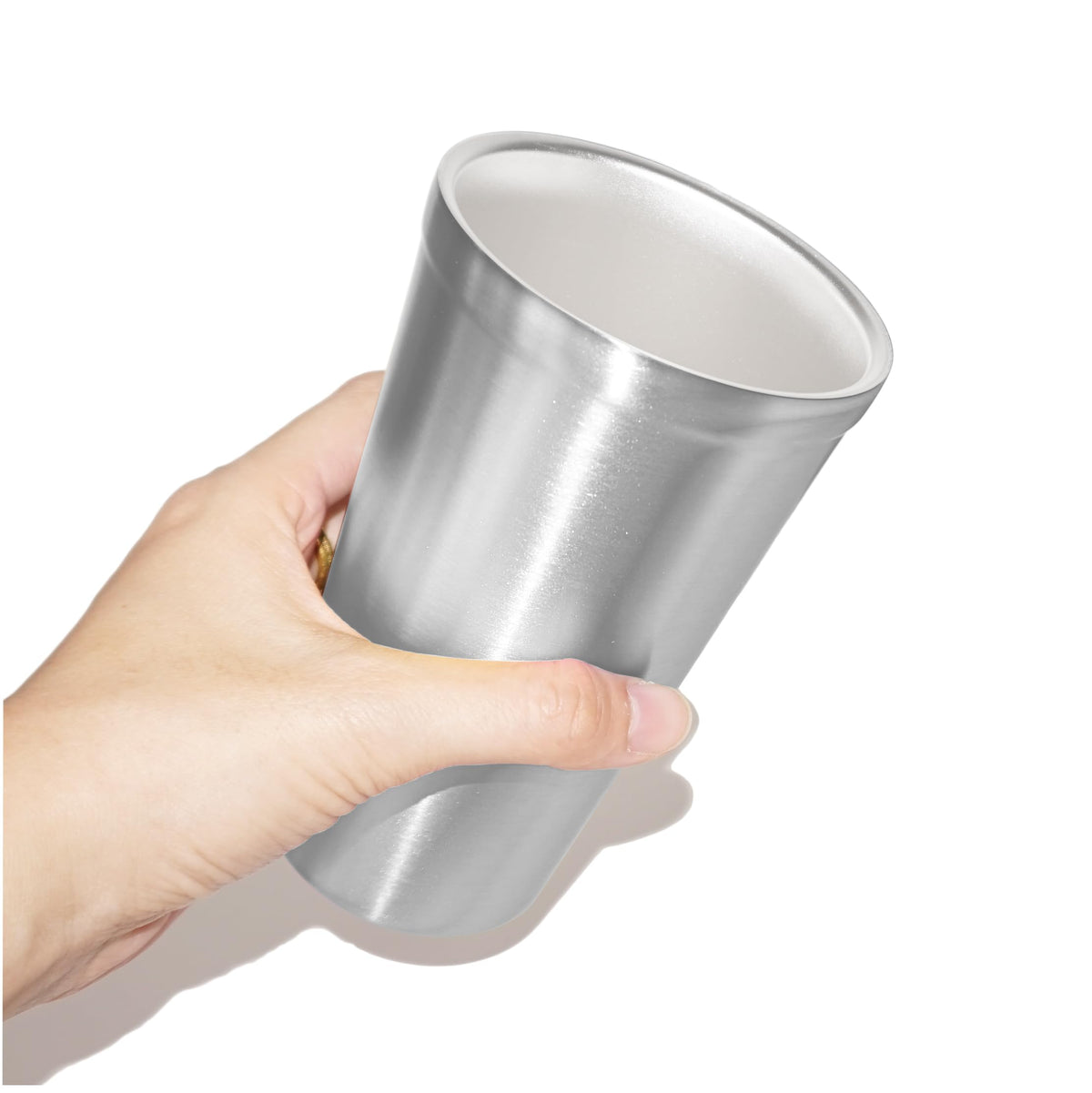 Stainless Steel Double Walled Insulated Cups Set of 2 Stackable 16oz L79459