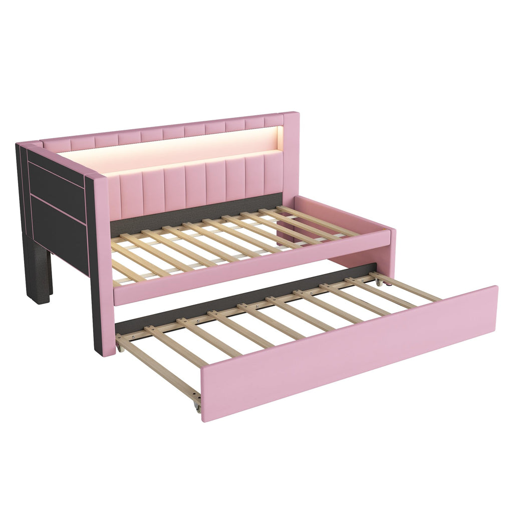 Pink Twin Size Daybed with Trundle E282509