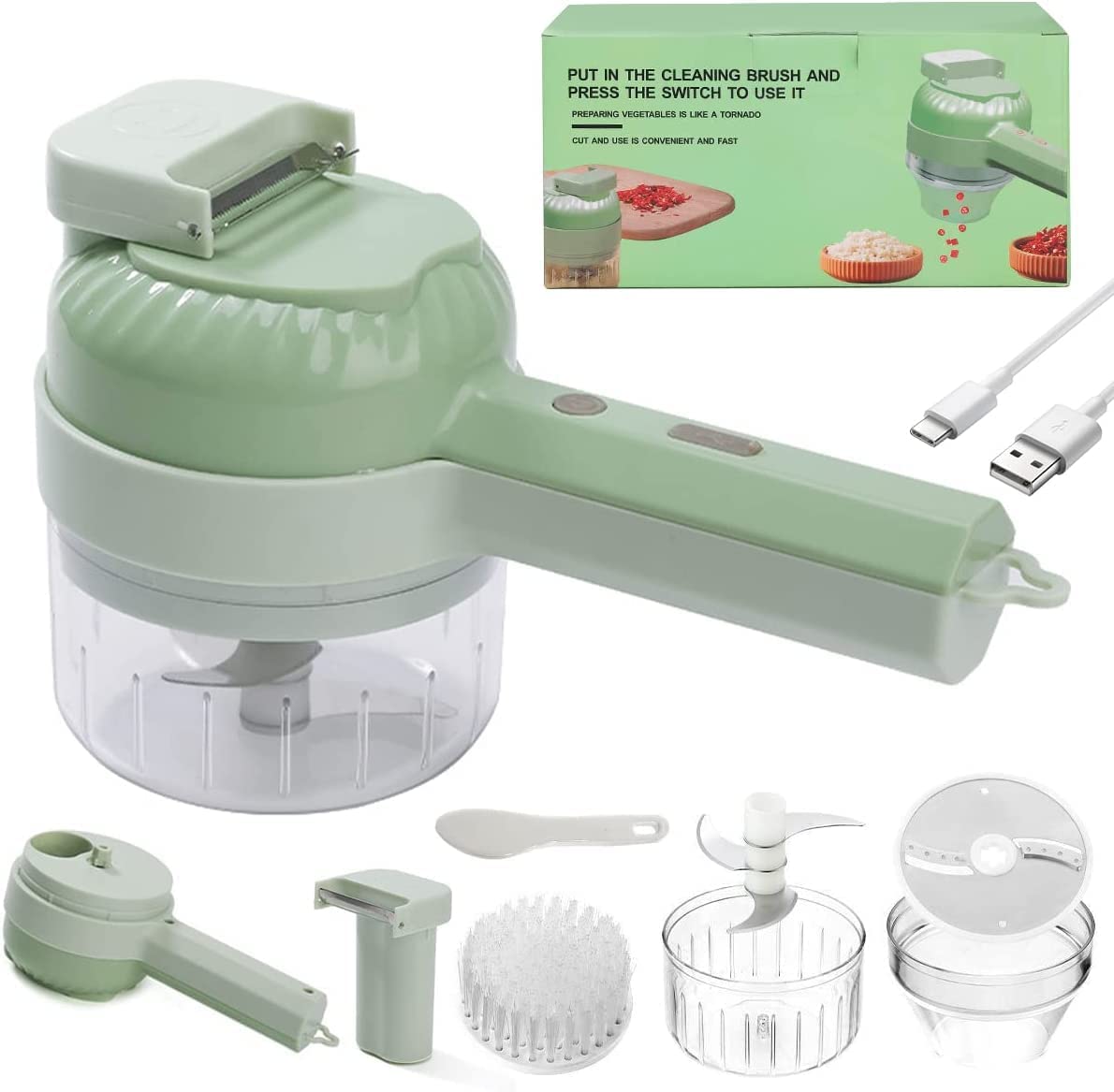 4 in 1 Portable Electric Vegetable Cutter Set J924
