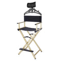 Foldable Stool with Head Rest, Portable Camping Chair, Supports Up to 300 Lbs, Gold C4734