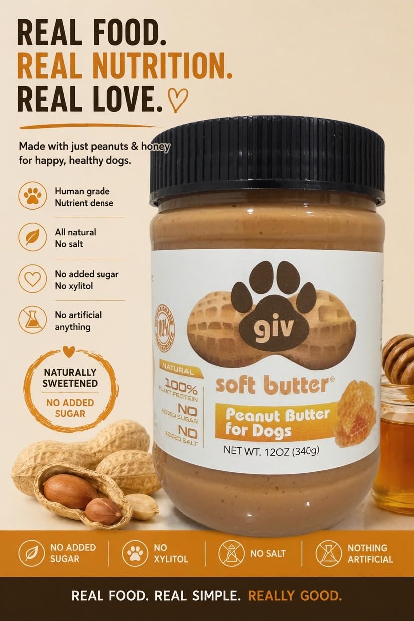 All Natural Peanut Butter 12oz Jar, 4oz Pouch & Lick Mat M9088