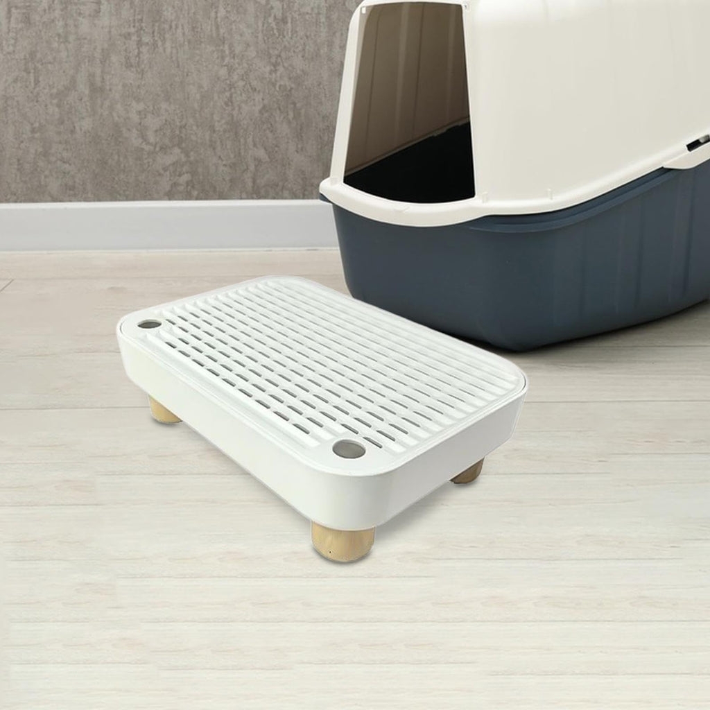 White Non-Slip Reusable Cat Litter Tray Pad U58613