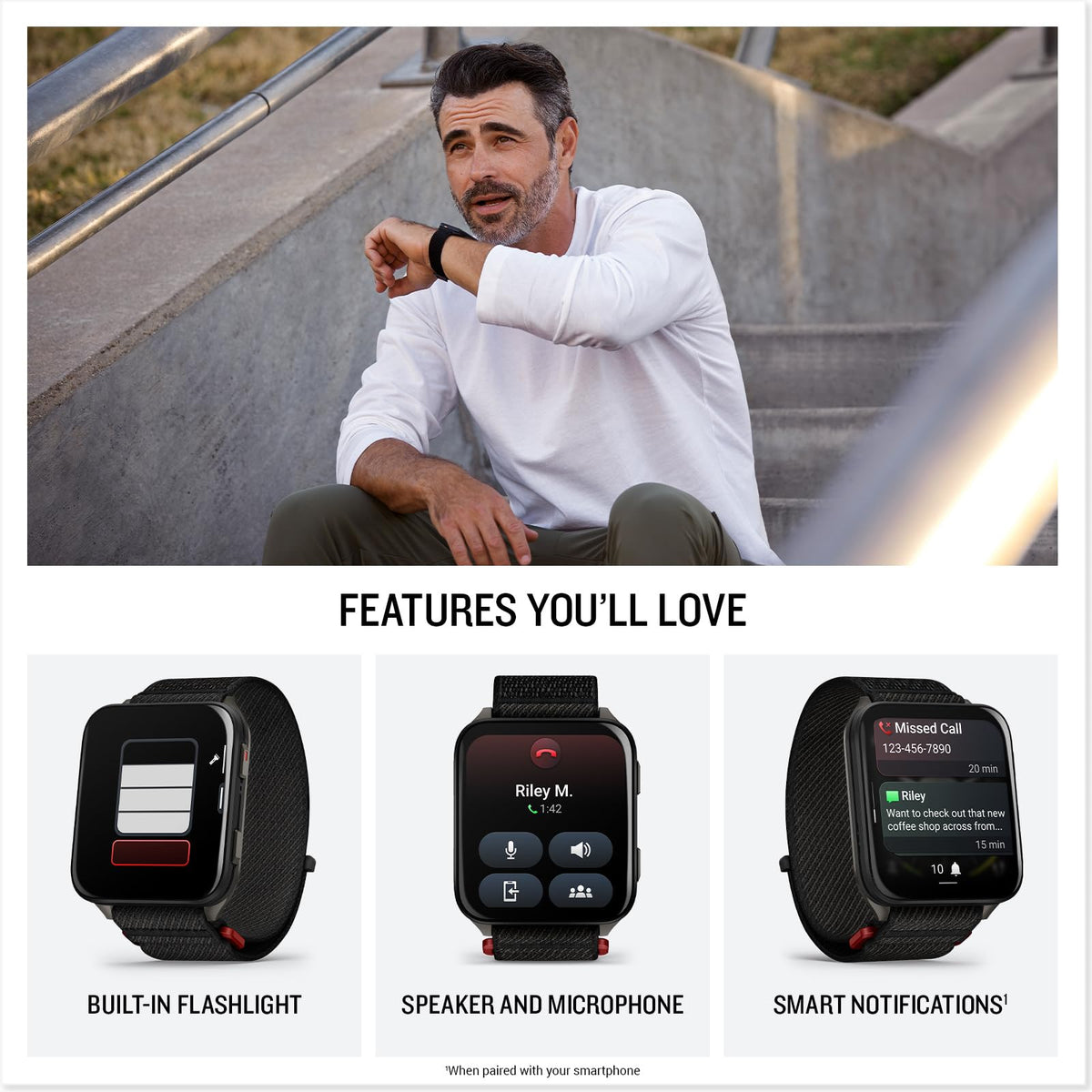 Black 51mm Smartwatch C8701