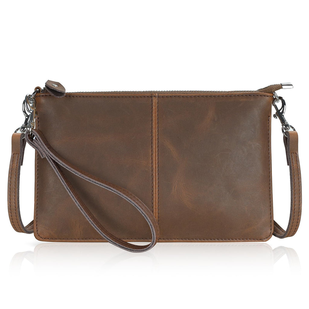 Genuine Leather Small Crossbody Bags Wristlet Wallet Purses C333