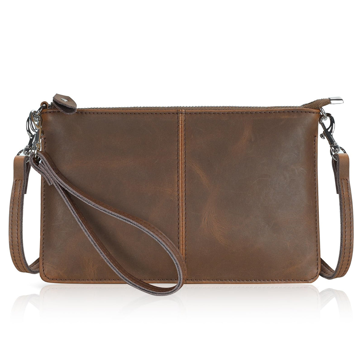 Genuine Leather Small Crossbody Bags Wristlet Wallet Purses C333