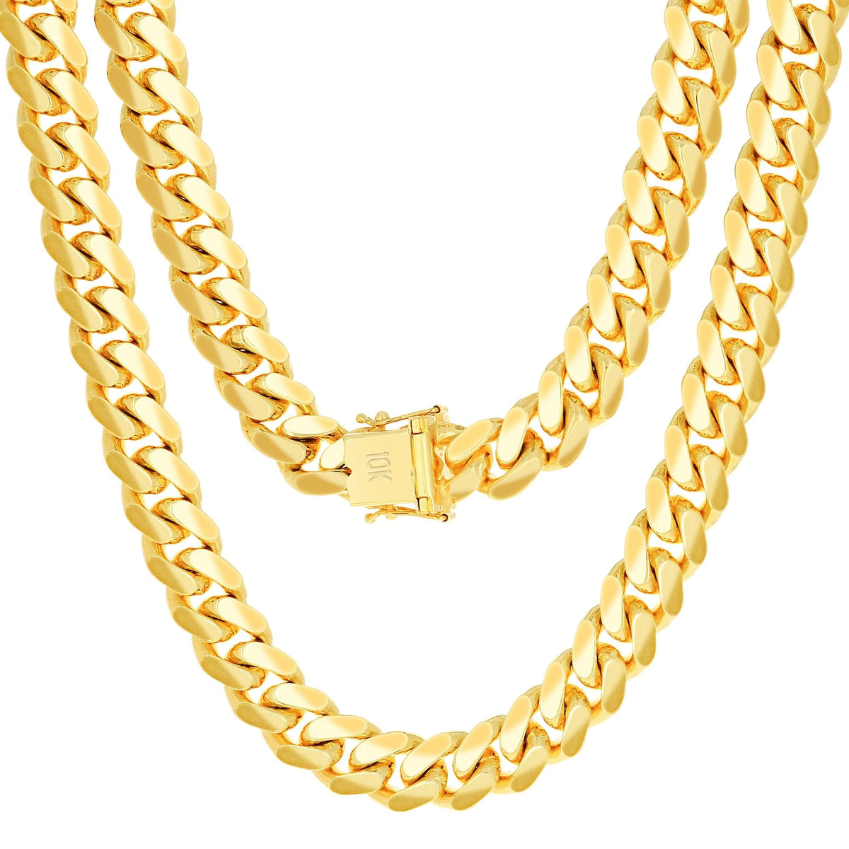 10k Yellow Gold Cuban Link Chain Necklace O7699