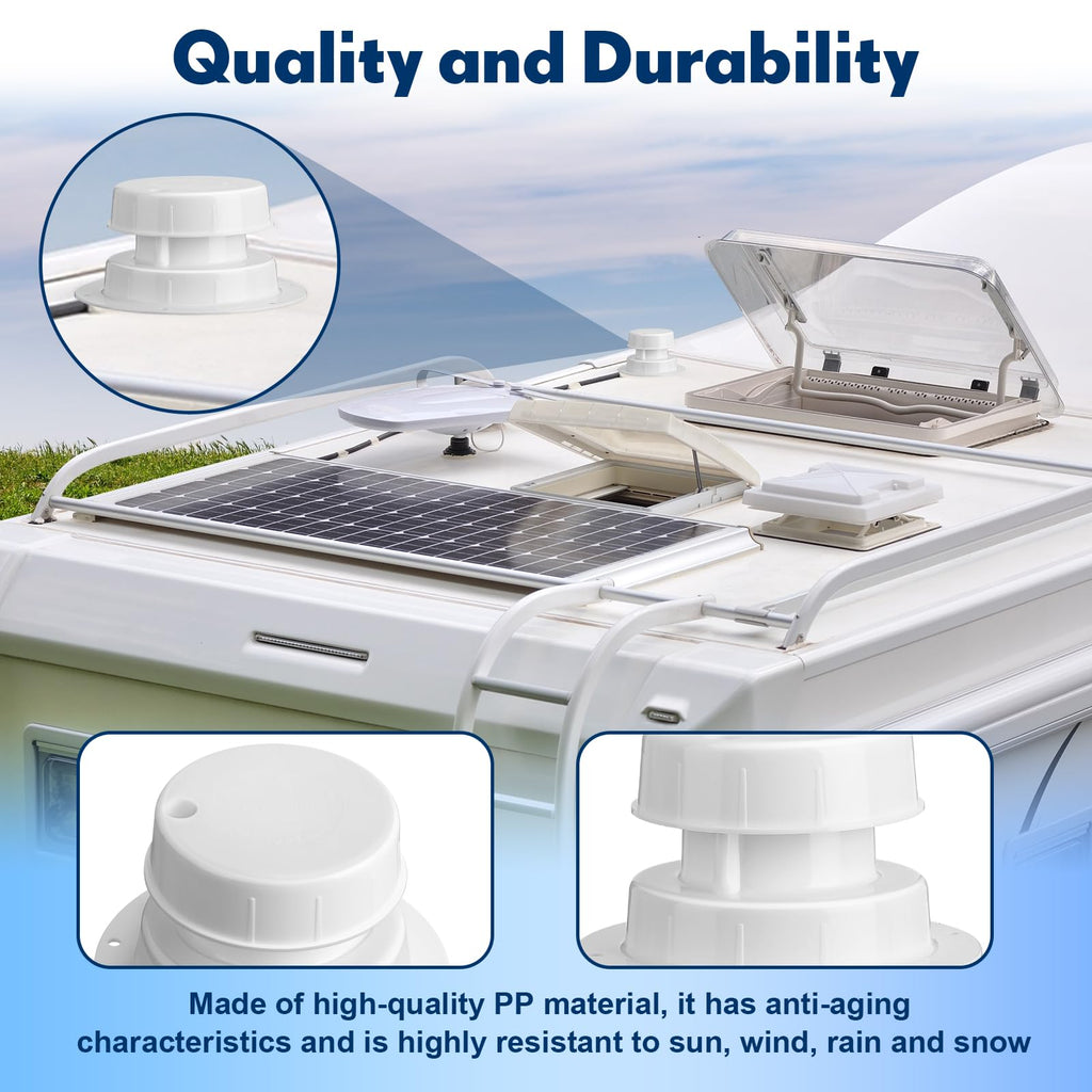 6 Pcs White RV Plumbing Vent Caps W905594