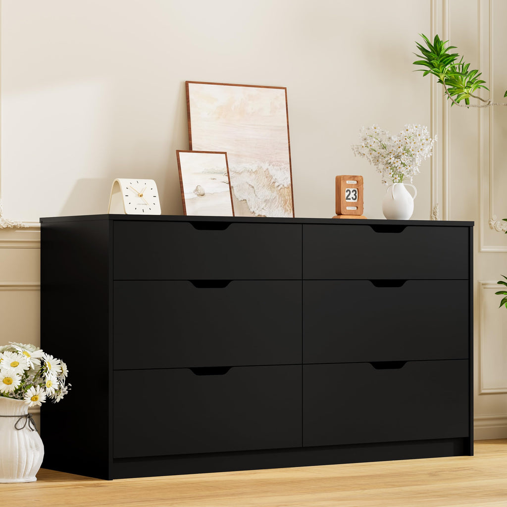 Black 6 Drawer Dresser C563065