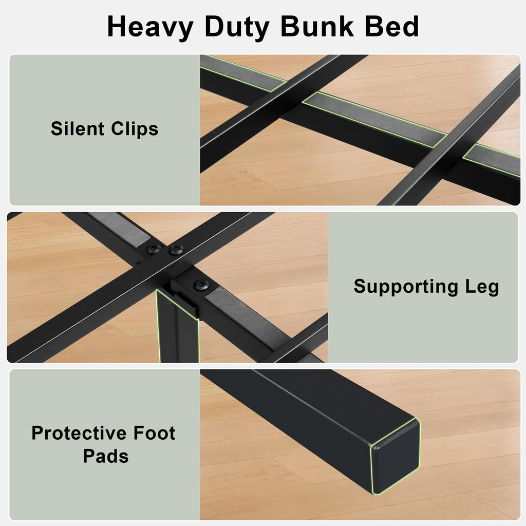 Black Twin Over Full Size Bunk Beds T996724