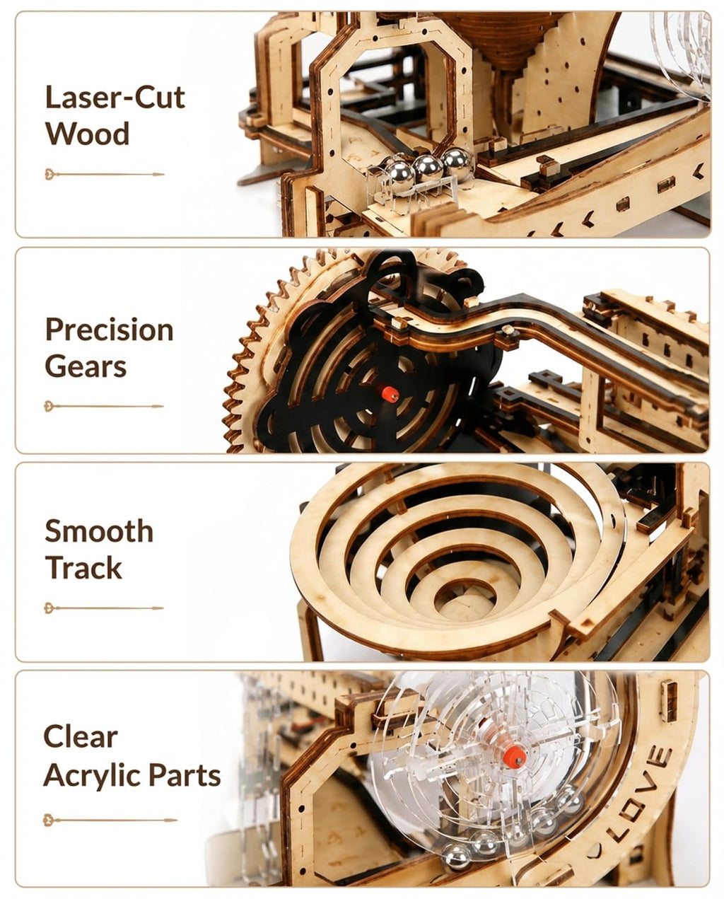 3D Wooden Puzzle Marble Run Model Kit R81076
