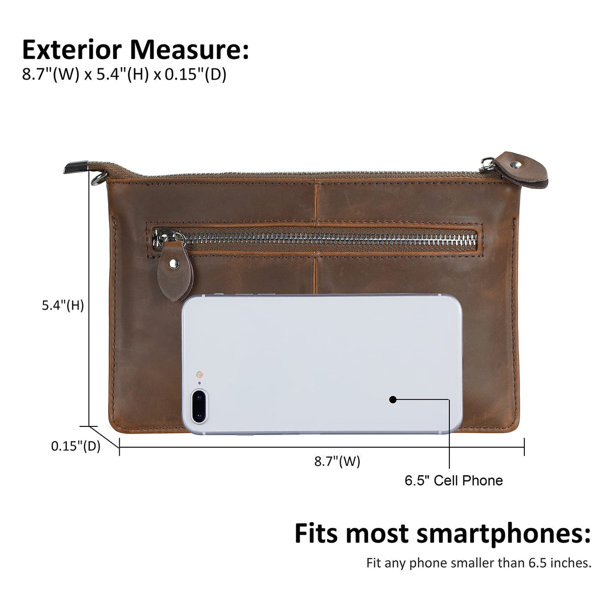 Genuine Leather Small Crossbody Bags Wristlet Wallet Purses C333