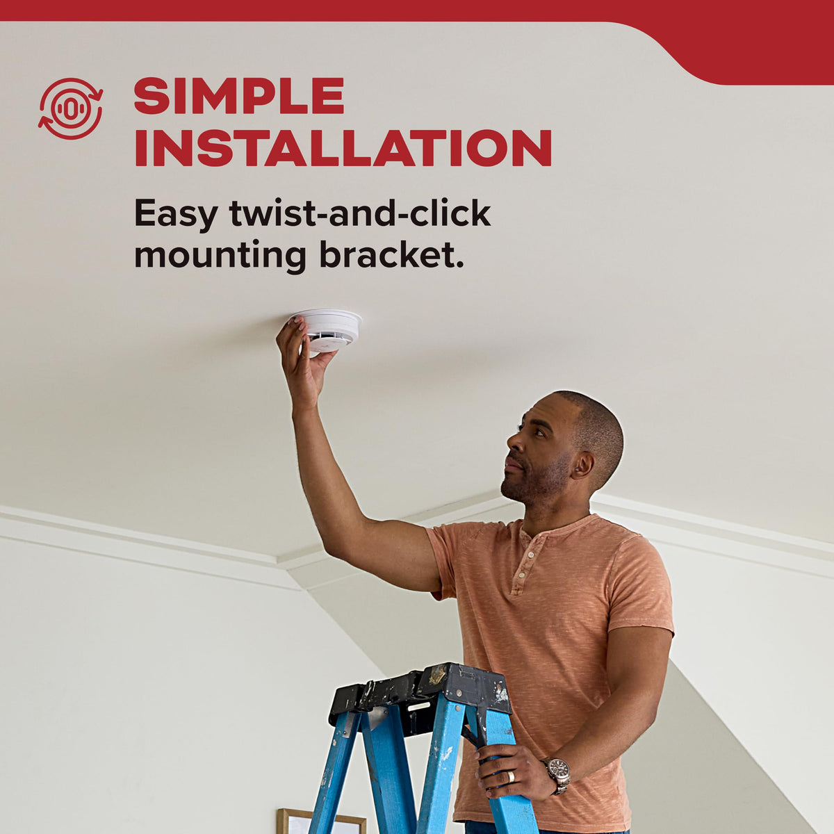 Smoke Detector, 10-Year Battery Powered, 85 dB Alarm, 1 Pack K3332