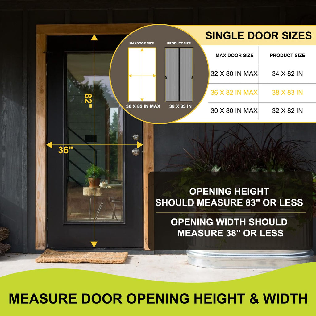 Magnetic Screen Door 36 x 82 in Mesh Curtain W9032