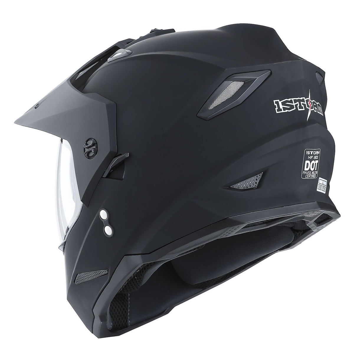 Youth Kids Dual Sport Dual Visor Full Face Helmet Matt Black G345733