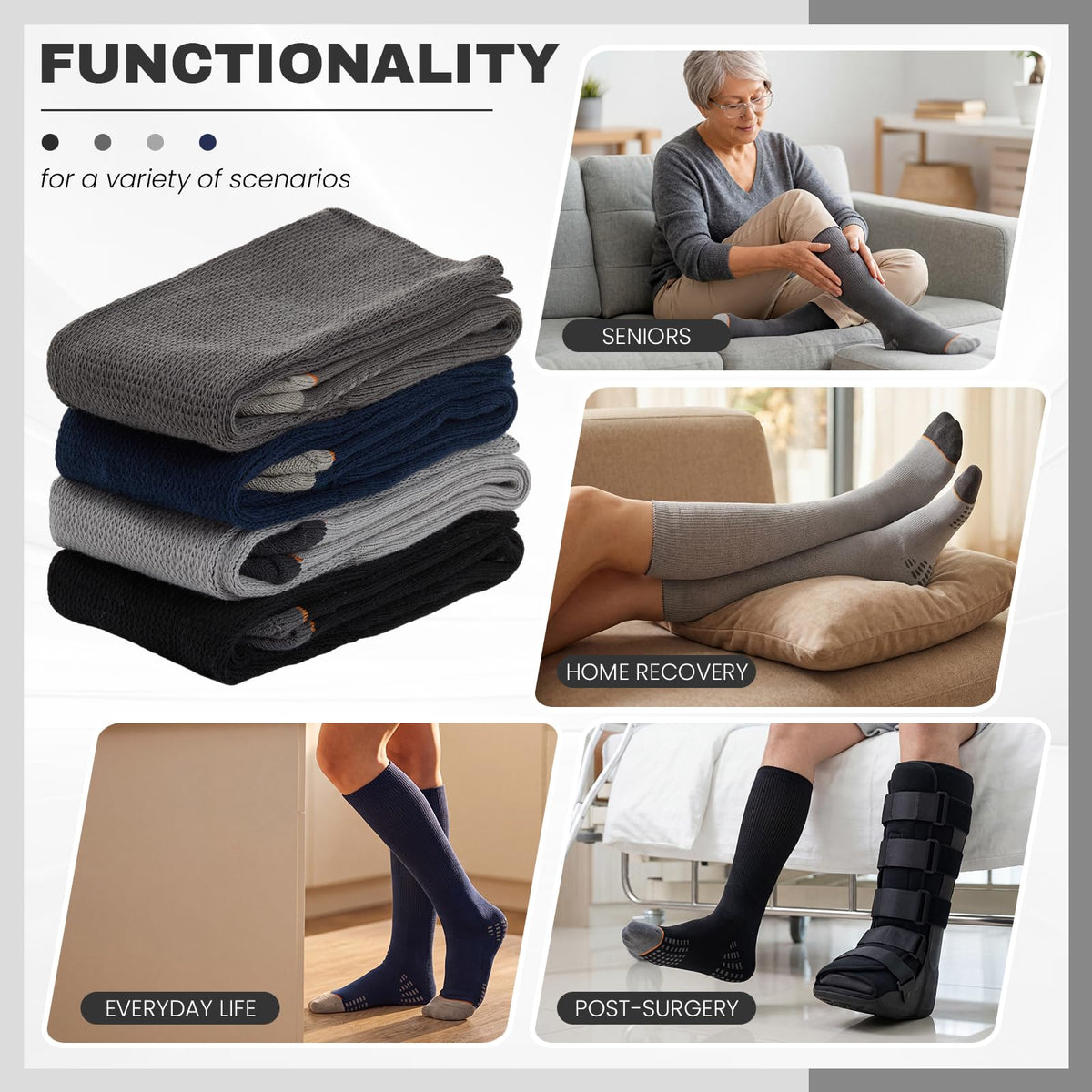 4 Pairs Walking Boot Socks D38932