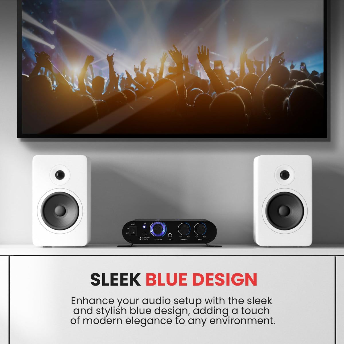 90W Dual Channel Mini Portable Power Stereo Sound Receiver F27899